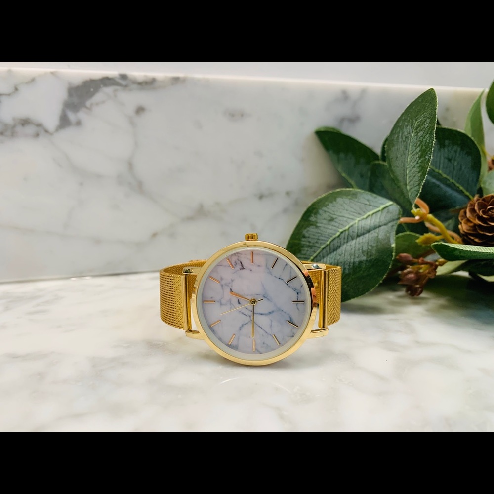 Gold and Marble Women’s Watch